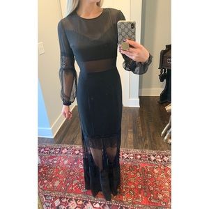 Express Sheer Paneled Maxi Dress.